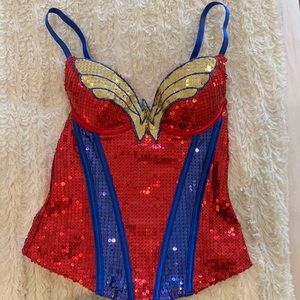 Spencer’s Tops Wonder Woman Sequin Corset! Slightly Used-great condition!